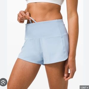 Lululemon Speed Up HR Short 2.5” Size 10 Blue Linen